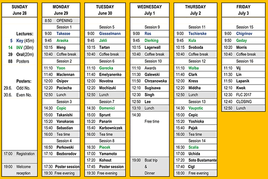 FLC-15 preliminary schedule